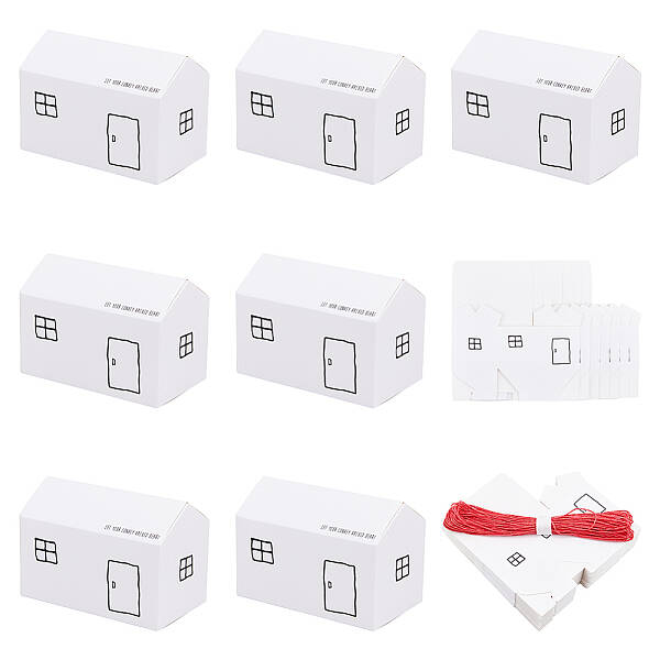 30Pcs Kraft Paper Small House Gift Storage Boxes