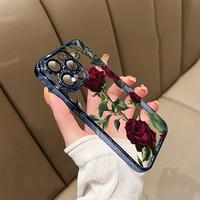Flaming Rose Pattern Mobile Phone Protective Shell - Full Lens Protection, Anti-Scratch, Anti-Fingerprint, Compatible with iP...
