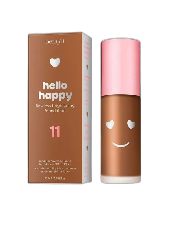 Benefit, Hello Happy, Illuminating, Liquid Foundation, 11, Neutral Dark, SPF 15, 30 ml