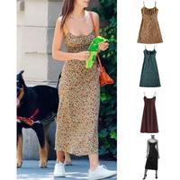 Tanming Womens Floral Dress Low-Cut Square Neck Spaghetti Strap Tie Bodycorn 90s Y2k Sun Dresses