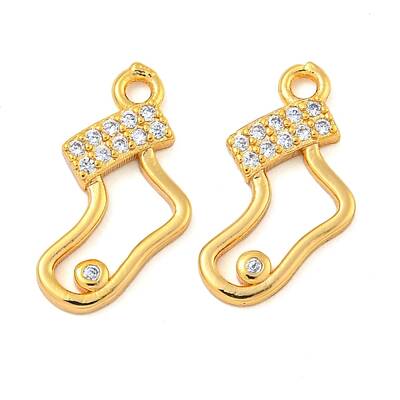 Christmas Theme Brass Clear Cubic Zirconia Pendants