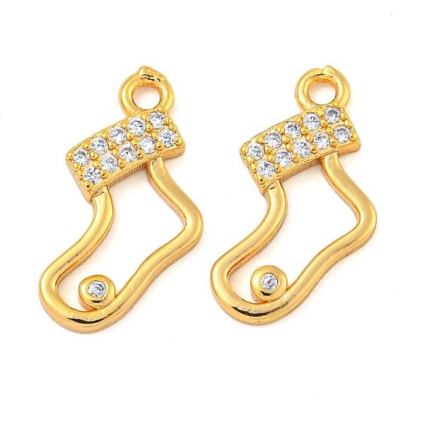 Christmas Theme Brass Clear Cubic Zirconia Pendants