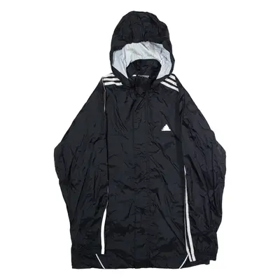 ADIDAS Mens Rain Jacket Black Hooded L