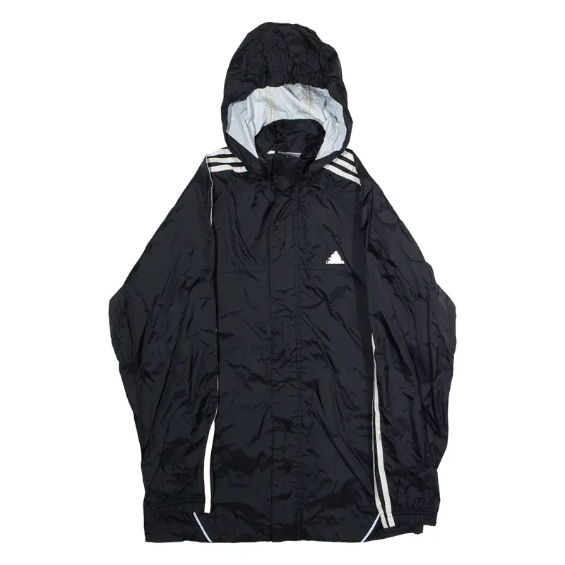 ADIDAS Mens Rain Jacket Black Hooded L