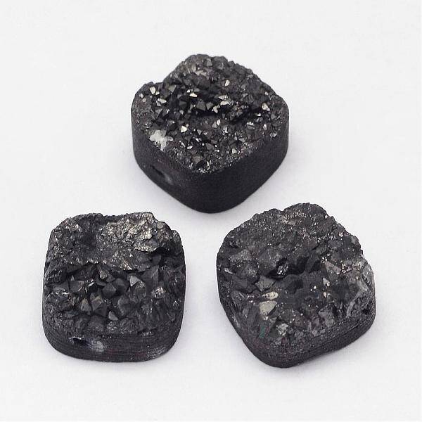 Electroplated Natural Druzy Quartz Crystal Beads