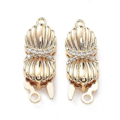 Brass Micro Pave Clear Cubic Zirconia Box Clasps