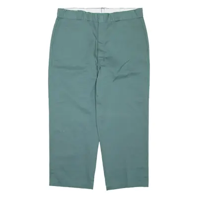 DICKIES Mens Trousers Green Regular Straight W36 L25