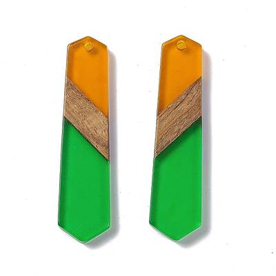 Transparent Resin & Walnut Wood Pendants