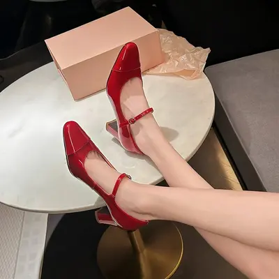 CHIKO Nia Round Toe Block Heels Mary Jane Shoes