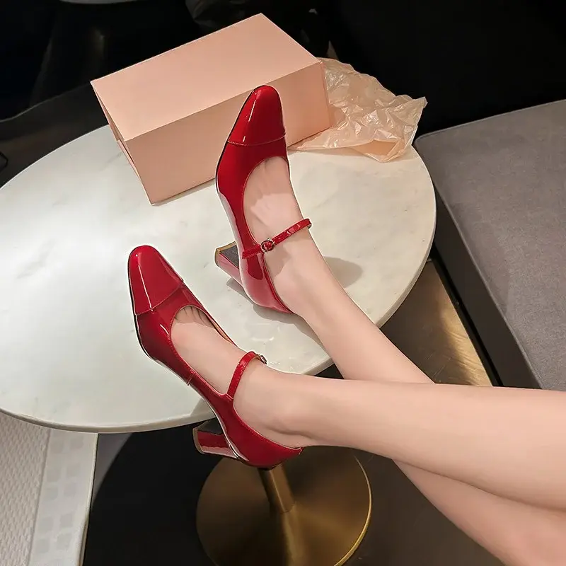 CHIKO Nia Round Toe Block Heels Mary Jane Shoes