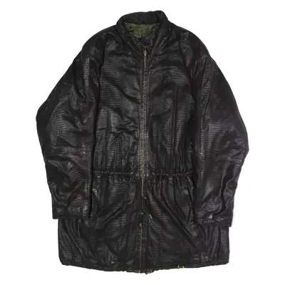 Womens Overcoat Coat Black Leather L