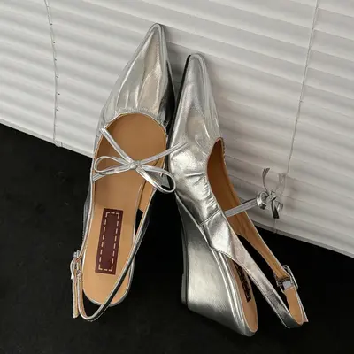 CHIKO Flora Pointy Toe Wedge Slingback Shoes