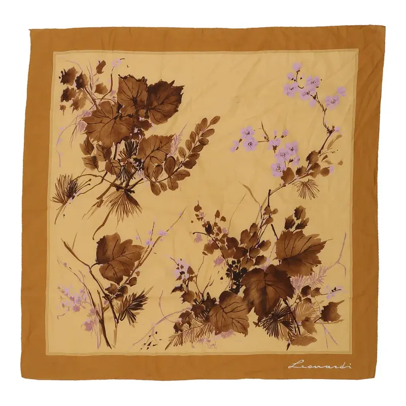Leonardi Floral Scarf - No Size Beige Polyester
