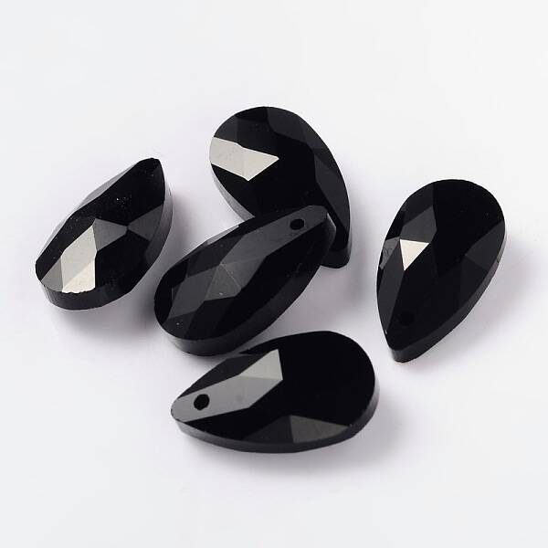 Faceted Teardrop Glass Pendants