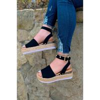 Topic - Women's Espadrille Wedges Sandals, Open Toe & Buckle Strap Design, Perfect for Casual Outings or Beach Looks
