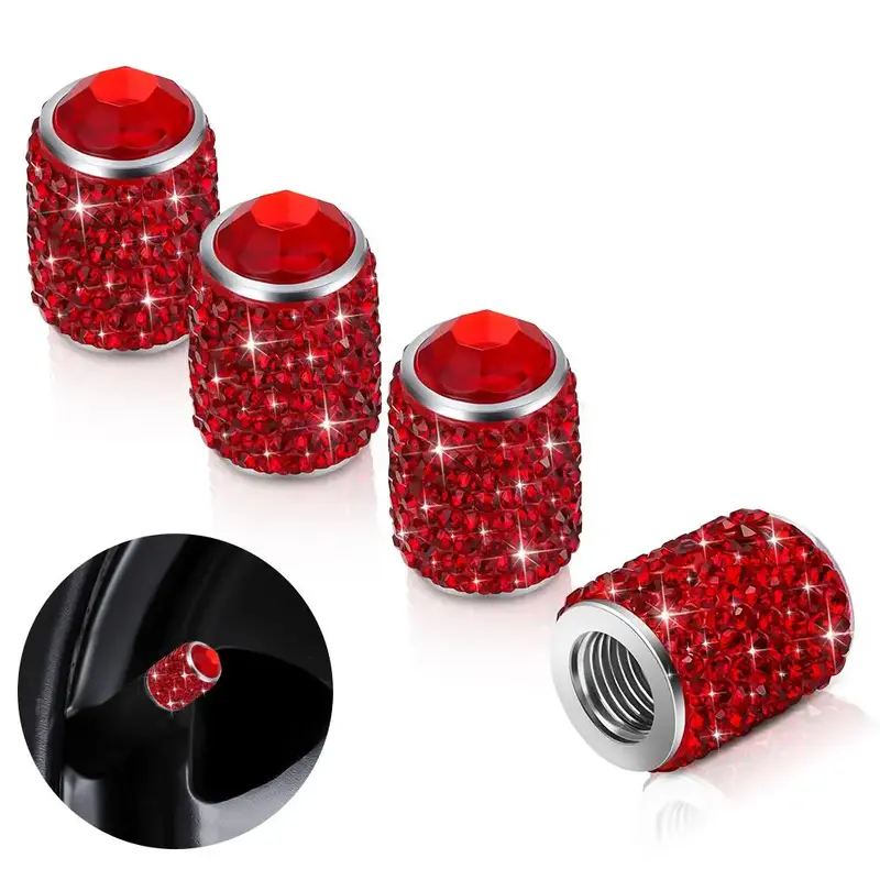 Rhinestone Decorative Car Tire Valve Stem Cap, Universal Tire Valve Stem Cover, Car Repair Tool