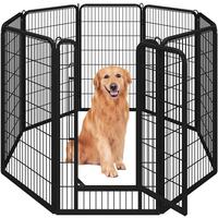 Yaheetech Dog Playpen 8 Panels Metal Pet Playpen Exercise Barrier Outdoor Indoor Fence with Door, 24/32/40/47 inch