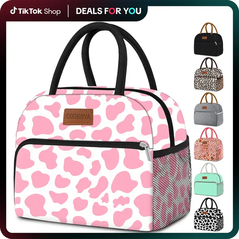 Back to School Lunch Bag Men and Women Girls Reusable Large capacity  Insulated Cooler and Warmer Lunch Bag for Outdoorfun Wo...