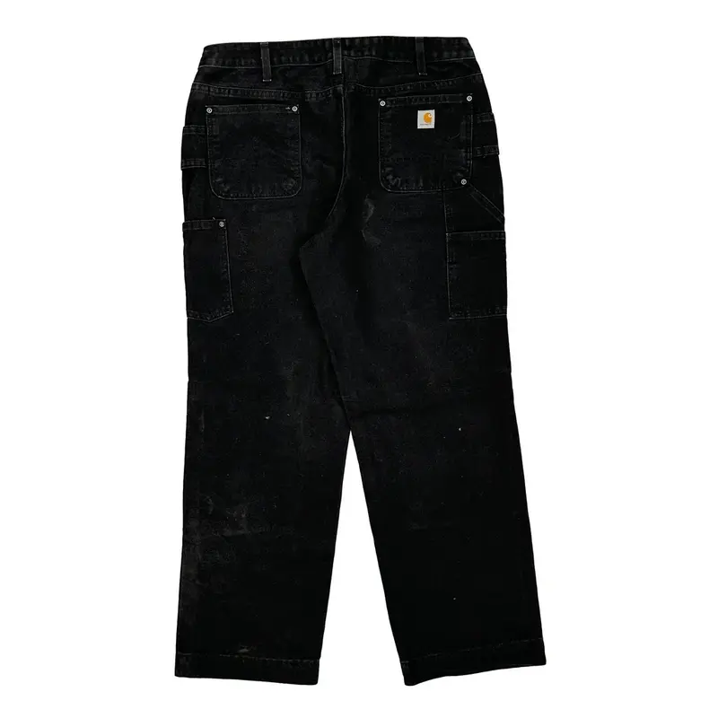 Carhartt Double Knee Carpenter Trousers - 34W UK 14 Black Cotton