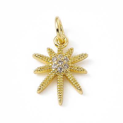 Brass Micro Pave Cubic Zirconia Charms