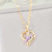1pc, golden heart necklace, daily, festival, party, men and women three-dimensional zirconia inlaid pendant, personality tren...