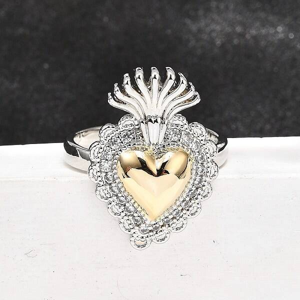 Gothic Style Brass Micro Pave Clear Cubic Zirconia Cuff Rings for Women