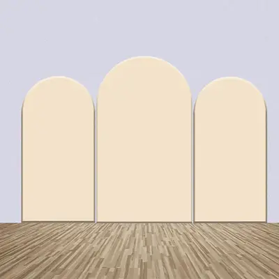 Light Creamy Decor Solid Color Arch Backdrop Kit - Aperturee