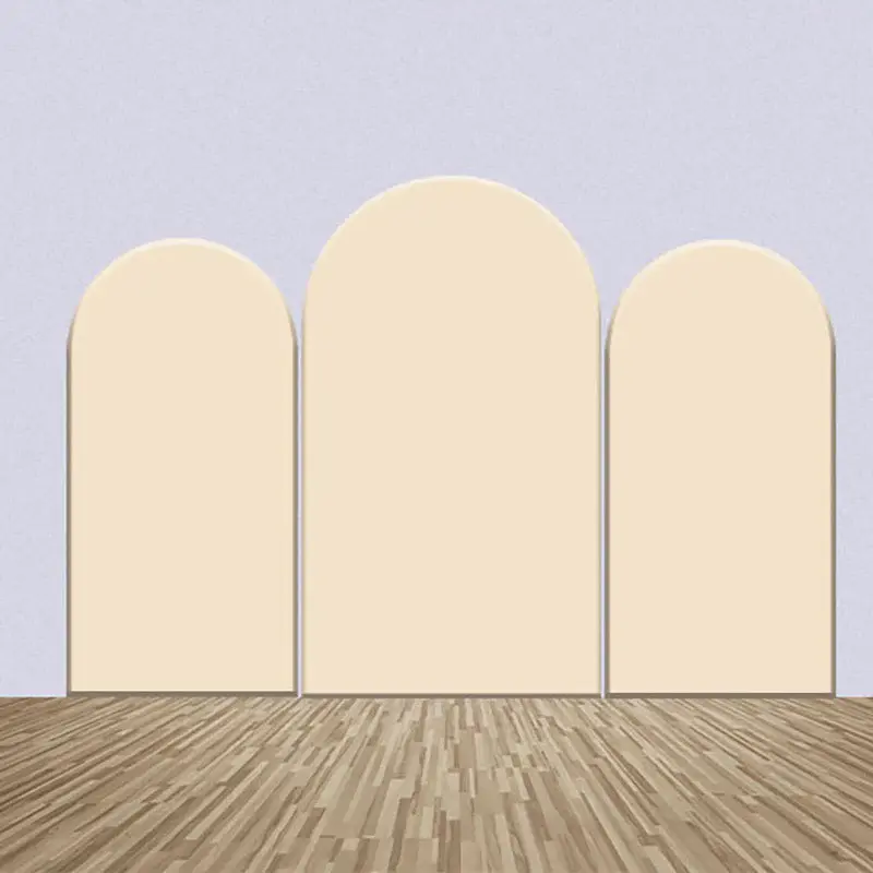 Light Creamy Decor Solid Color Arch Backdrop Kit - Aperturee