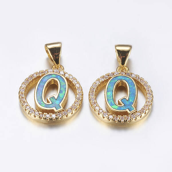 Brass Micro Pave Cubic Zirconia Pendants