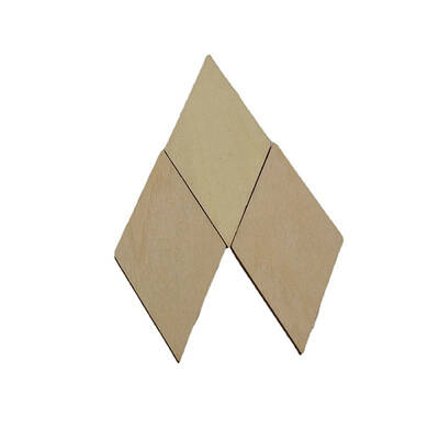 Unfinished Wood Rhombus Shape Discs Slices