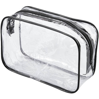 3Pcs Transparent PVC Cosmetic Zipper Pouches