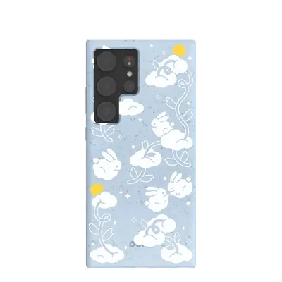 Powder Blue Fluffy Flower Samsung Galaxy S24 Ultra Case