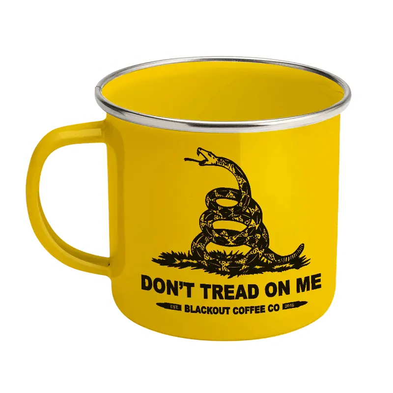 Don't Tread On Me Enamel Steel Mug 12 oz