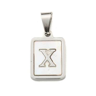 304 Stainless Steel Pave Natural White Shell Pendants