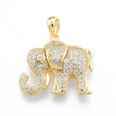 Brass Micro Pave Clear Cubic Zirconia Pendants