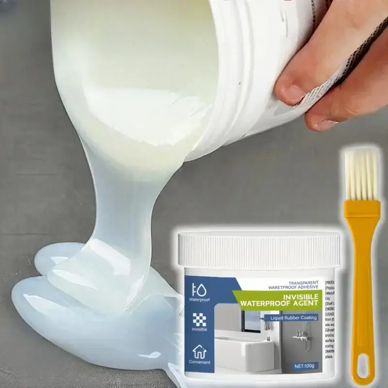 Waterproof Sealant, Clear Nano Sealant with Brush, Water Leakage Capture Repair Tool, Suitable for RV Toilet Leakage, Roof Re...