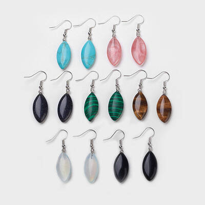 Natural & Synthetic Gemstone Dangle Earrings