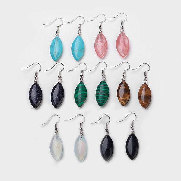 Natural & Synthetic Gemstone Dangle Earrings