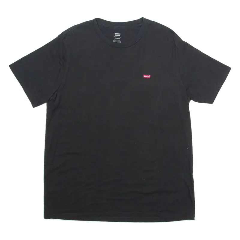LEVI'S Mens T-Shirt Black Crew Neck L