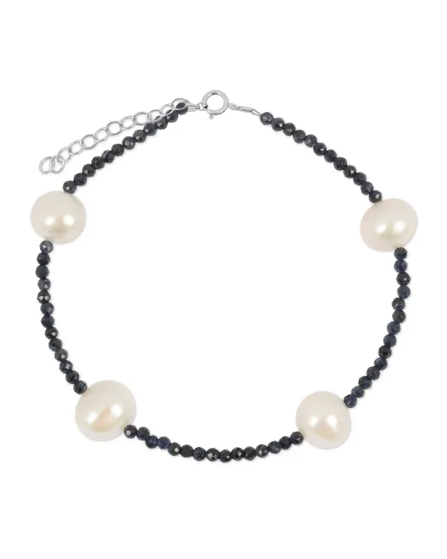 Toni Bracelet | Metal Color: Silver | Gemstone: Sapphire | Length: Adjustable 6 - 7 inches
