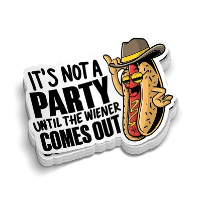 Not Party Weiner - Hard Hat Decal