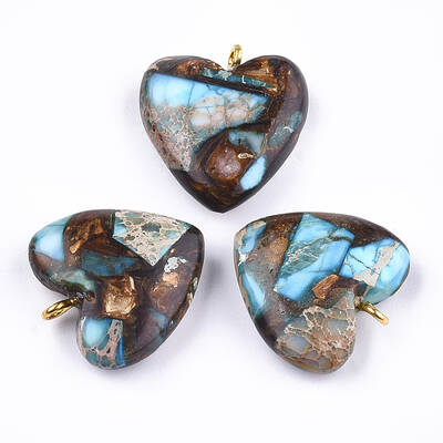 Assembled Bronzite and Imperial Jasper Pendants