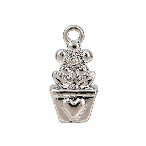 Brass Pave Clear Cubic Zirconia Pendants