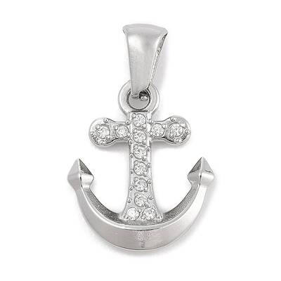 304 Stainless Steel Micro Pave Cubic Zirconia Pendants