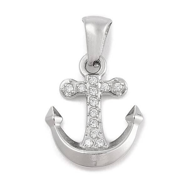 304 Stainless Steel Micro Pave Cubic Zirconia Pendants