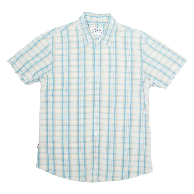 LEVI STRAUSS & CO Classic Fit Mens Shirt Blue Plaid M