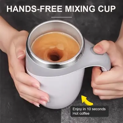 Self-Stirring Mug – USB Rechargeable Automatic Coffee Mixer, Spill-Proof Lid, Easy Clean, Travel Tumbler & Gift for Coffee ...