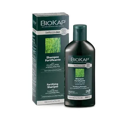 Biokap Shampoo Rinforzante Bio Con Estratto Di Curcuma Ed Equiseto Per Capelli Fini 200 Ml