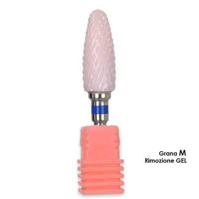 Melcap pink ceramic cutter tip shark shape grit m for gel removal