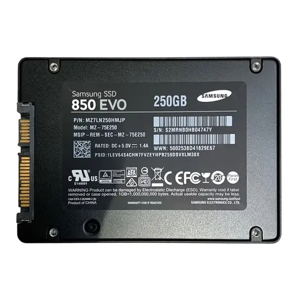 MZ75E250 Samsung 850 EVO Series 250GB 2.5-inch 6GB/s SATA 512MB Cache V-NAND 3bit MLC Solid State Drive
